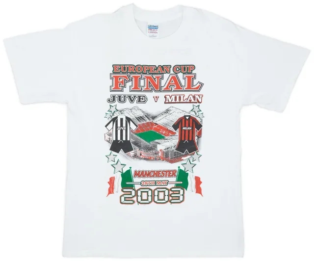 2003 Juventus v AC Milan Champions League Final Graphic Tee - 6/10 - (M)