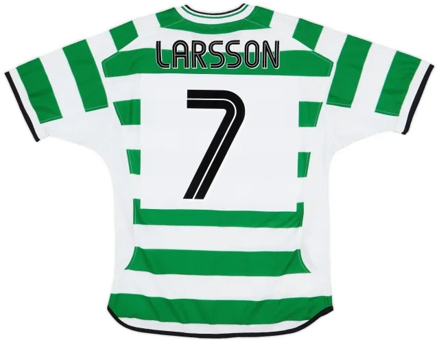 2001-03 Celtic Home Shirt Larsson #7 - 8/10 - (M)