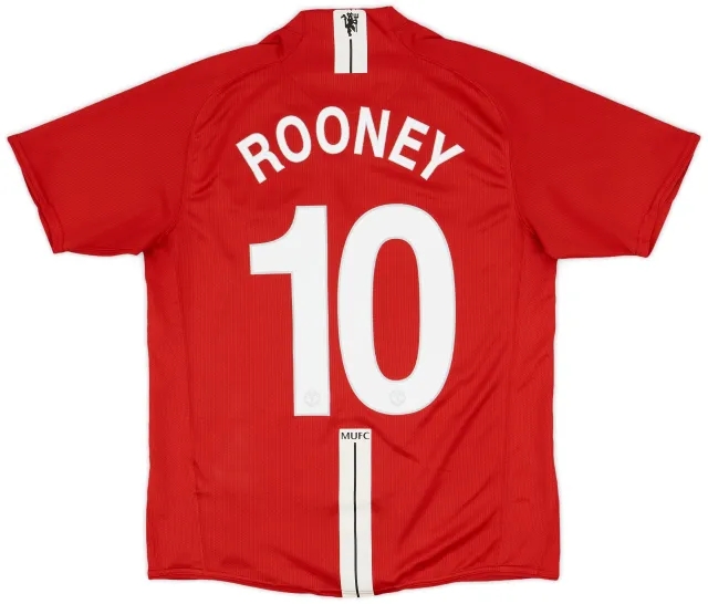 2007-09 Manchester United Home Shirt Rooney #10 - 8/10 - (M)