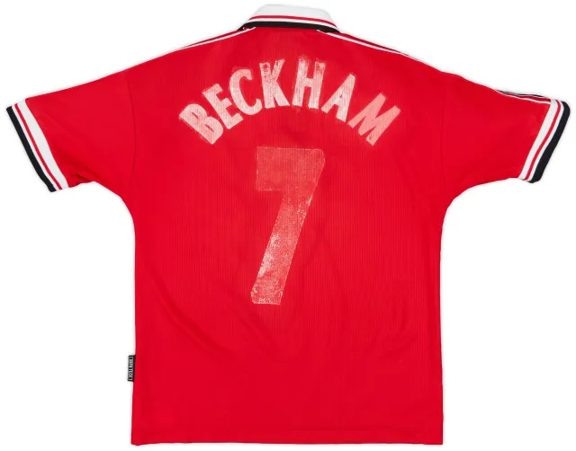 1998-00 Manchester United Home Shirt Beckham #7 - 3/10 - (XL.Boys)