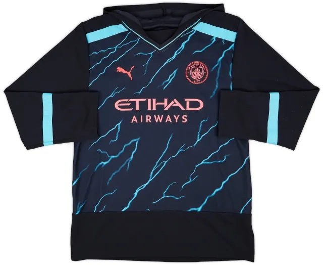 2023-24 Manchester City Puma Oversize Winter Hooded Top - 10/10 - (M)