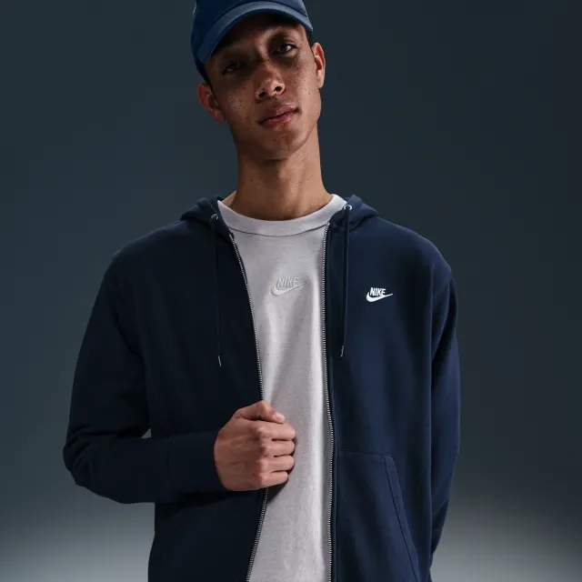 Nike Club Men's Full-Zip French Terry Hoodie - Blue - Fleece > Club Fleece
