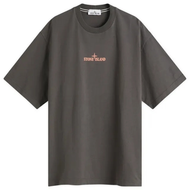 Stone Island Men's Fingerprint Logo T-Shirt Charcoal