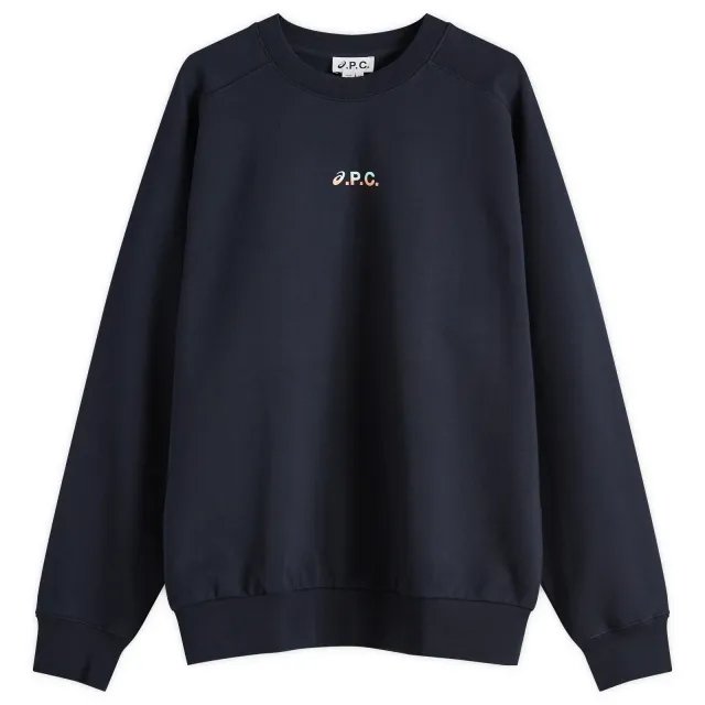 A.P.C. Men's x Asics Lake Crew Sweatshirt Dark Navy