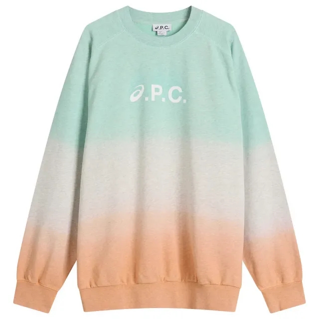 A.P.C. Men's x Asics Lake Dip Dye Crew Sweatshirt Multi