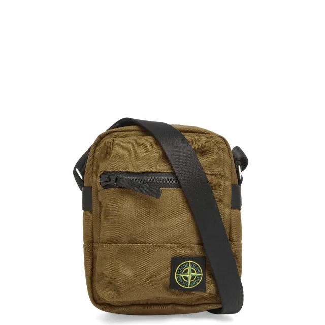 Stone Island Men's Resin Treated Cordura Cross Body Bag Dark Beige