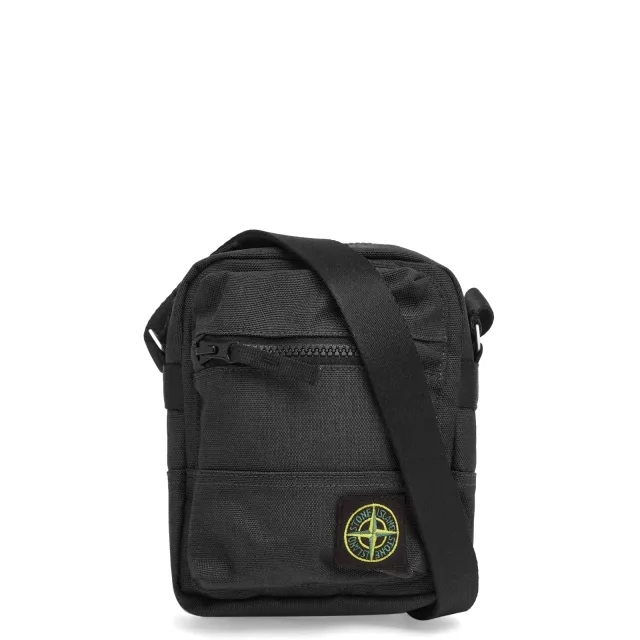 Stone Island Men's Resin Treated Cordura Cross Body Bag Lead Grey