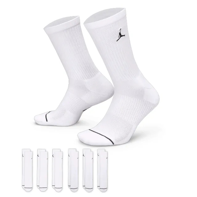 Nike Jordan Everyday Cushioned Crew Socks (6 Pairs) - White