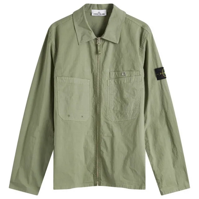 Stone Island Men's Mil-Spec Stretch Ripstop-TC Shirt Jacket Musk