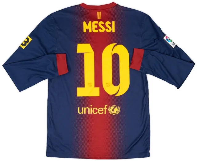 2012-13 Barcelona Home L/S Shirt Messi #10 - 8/10 - (M)