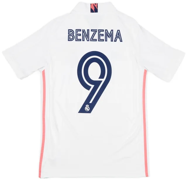 2020-21 Real Madrid Home Shirt Benzema #9 - 8/10 - (XS)
