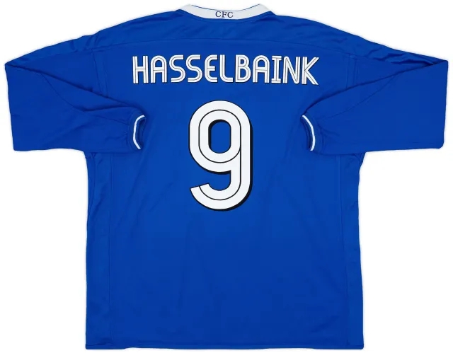 2003-05 Chelsea Home L/S Shirt Hasselbaink #9 - 7/10 - (XXL)