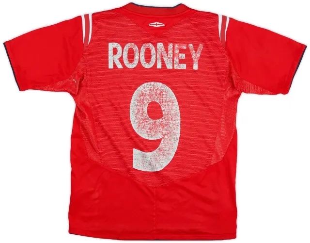 2004-06 England Away Shirt Rooney #9 - 5/10 - (M.Boys)