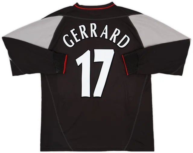 2002-04 Liverpool Away L/S Shirt Gerrard #17 - 8/10 - (L)