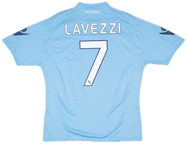2009-10 Napoli Basic Home Shirt Lavezzi #7 - 6/10 - (M)