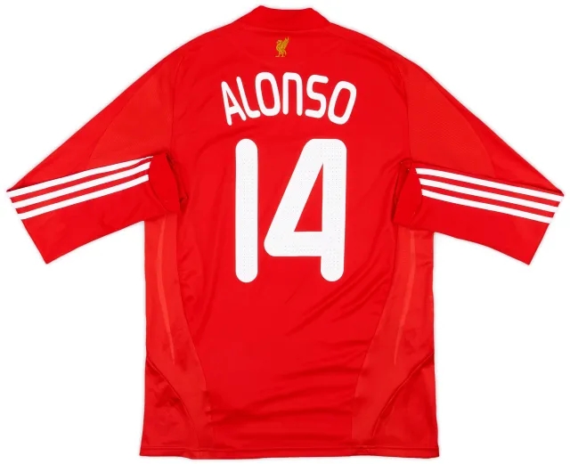 2008-10 Liverpool Home L/S Shirt Alonso #14 - 8/10 - (M)