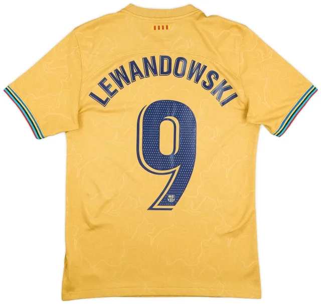 2022-23 Barcelona Away Shirt Lewandowski #9 - 8/10 - (S)