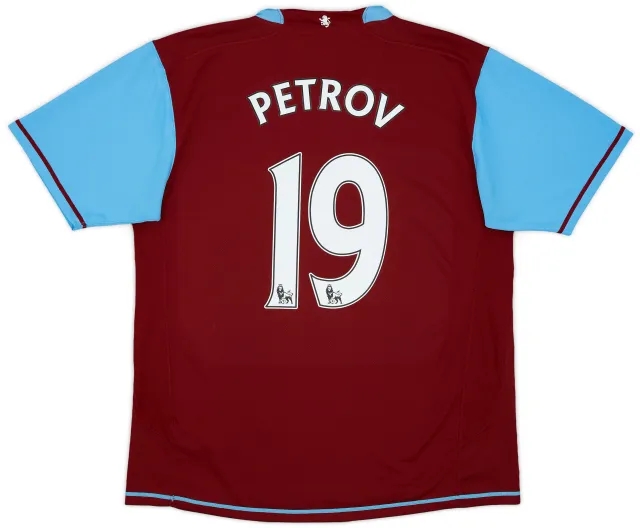 2007-08 Aston Villa Home Shirt Petrov #19 - 7/10 - (L)