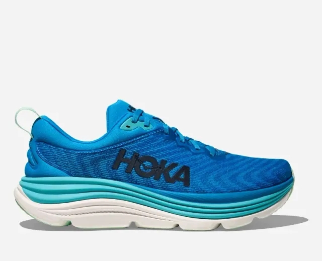 Hoka Men's Gaviota 5 Road Running Shoes In Hoka Blue/Cielo Blue