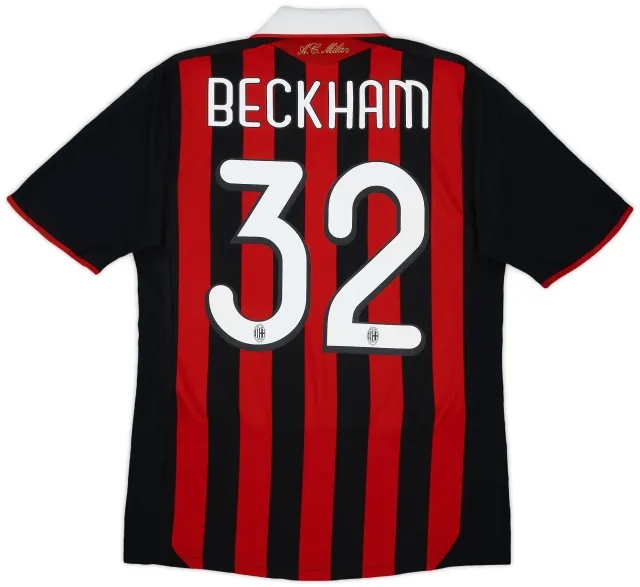 2009-10 AC Milan Home Shirt Beckham #32 - 7/10 - (S)