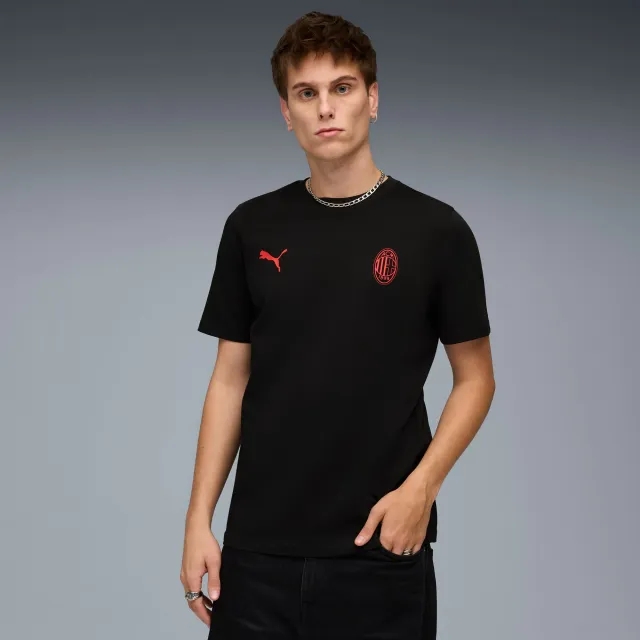 PUMA AC Milan Ftblessentials T-Shirt Men, Black/For All Time Red, size 3XL