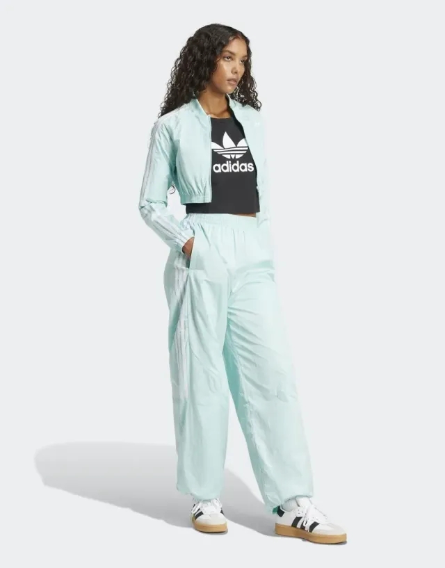 Adidas Originals Adicolor Teamgeist Oversized Track Pants In Semi Flash Aqua-Blue
