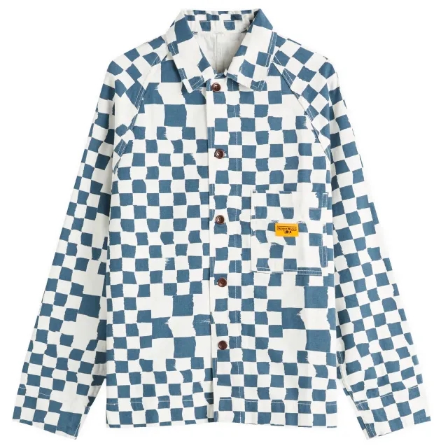 Service Works Men's Drill Printed Foh Jacket Teal Checker