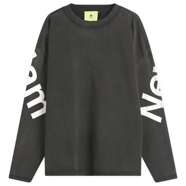 New Amsterdam Surf Association Men's Big Logo Washed Long Sleeve T Black