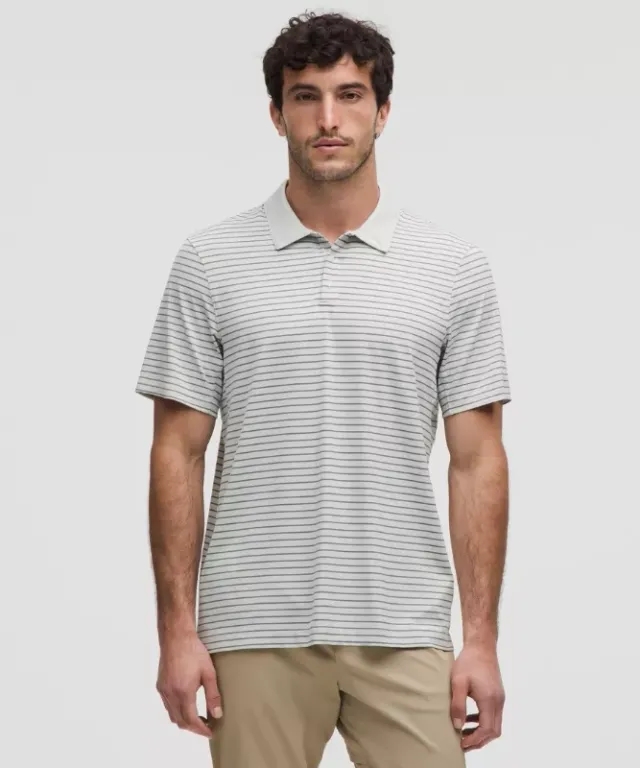 lululemon – Men's Logo Sport Polo Short-Sleeve Fit – Color Grey – Size L