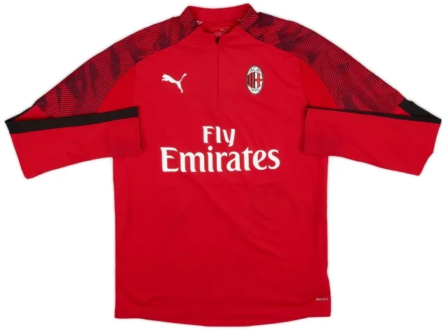 2019-20 AC Milan Puma 1/4 Zip Drill Top - 9/10 - (XL.Boys)