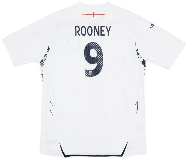 2007-09 England Home Shirt Rooney #9 - 6/10 - (XL.Boys)