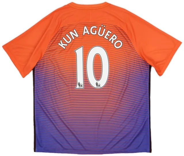 2016-17 Manchester City Third Shirt Kun Aguero #10 - 7/10 - (XXL)