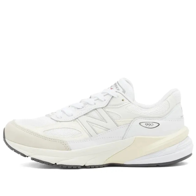 New Balance Unisex Made in USA 990v6 in White Suede/Mesh