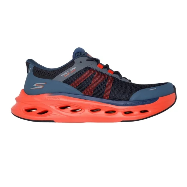 Skechers Men's Slip-ins: Max Cushioning Glide-Step - Aberdeen Sneaker in Navy Blue/Orange