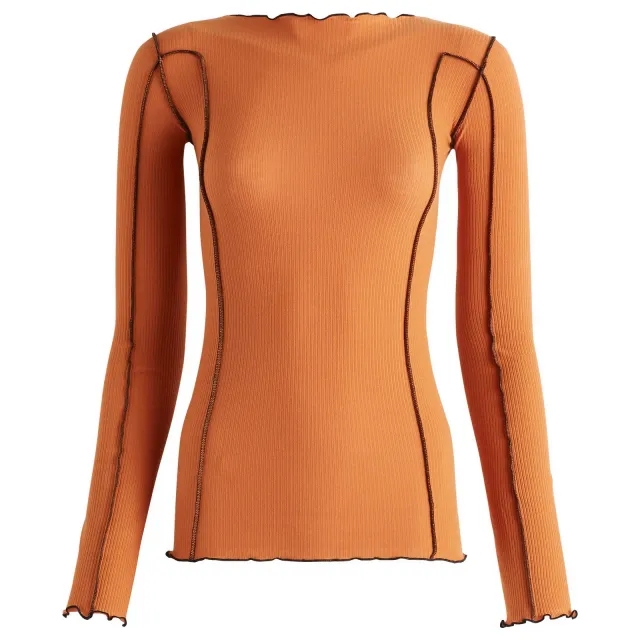 Baserange Women's Omato Long Sleeve Top Black/Orange