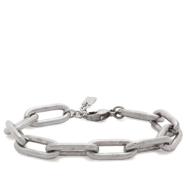 Saint Laurent Men's Silver Loop Chain Bracelet Argent Oxyde Leger