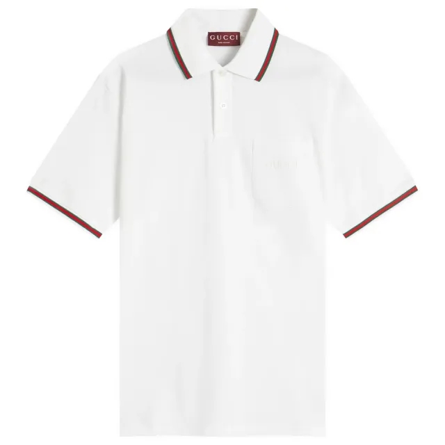 Gucci Men's Stretch Cotton Short Sleeve Polo Shirt Milk/Mix