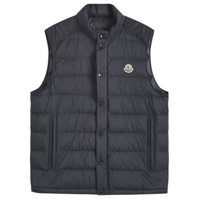 Moncler Men's Recycled Longue Saison Opaque Barthe Vest Blue