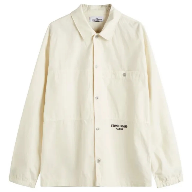 Stone Island Men's Marina Tela Overdyed Overshirt Ivory