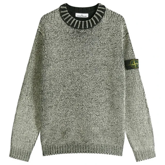 Stone Island Men's Hand Printed Crew Neck Jumper Black