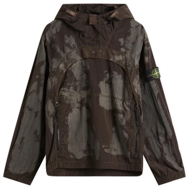 Stone Island Men's Nylon Metal ECONYL Camo Printed Smock Military Green