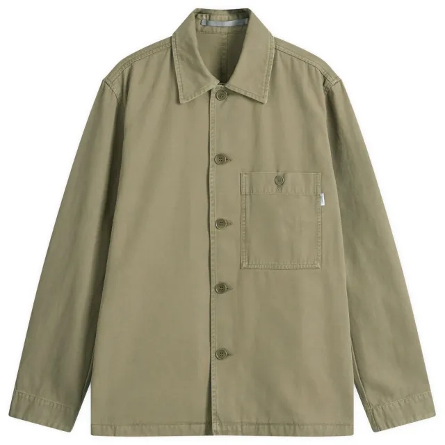 Norse Projects Men's Standard Twill Overshirt Sediment Green