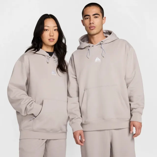 Nike ACG Therma-FIT Fleece Pullover Hoodie - Grey - Cotton/Polyester