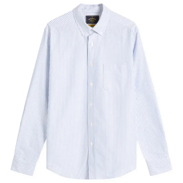 Portuguese Flannel Men's Belavista Stripe Button Down Oxford Shirt Blue Stripe