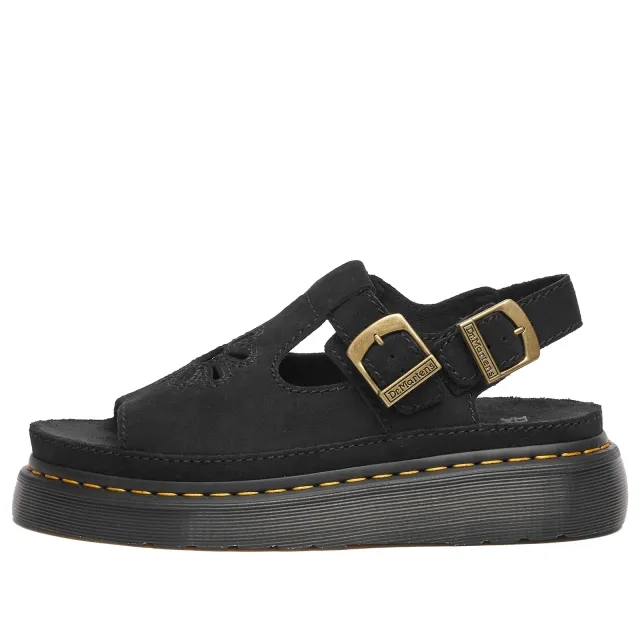 Dr. Martens Women's Dunnet Flower Suede Sandal Black
