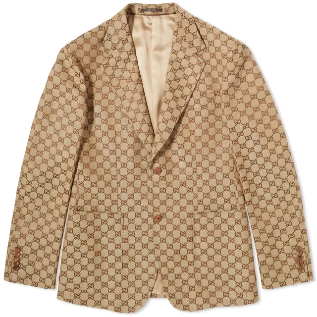 Gucci Men's Jacquard GG Blazer Camel
