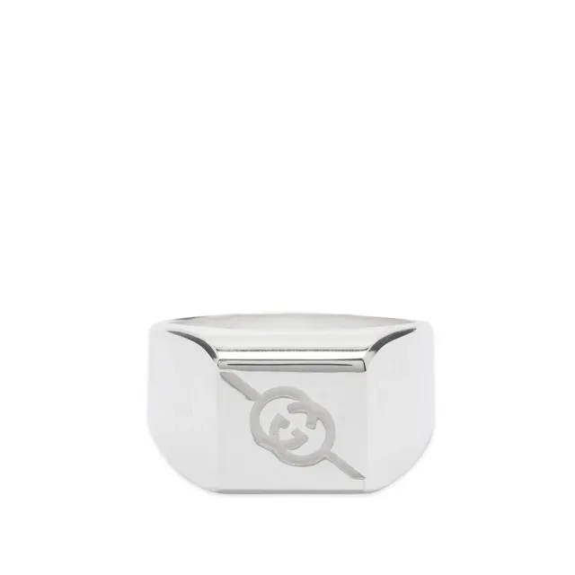 Gucci Men's Tag Ring 10mm Silver