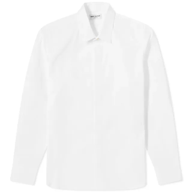 Saint Laurent Men's Classic Poplin Shirt White