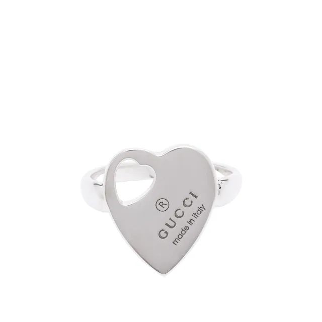 Gucci Women's Trademark Heart Ring Silver