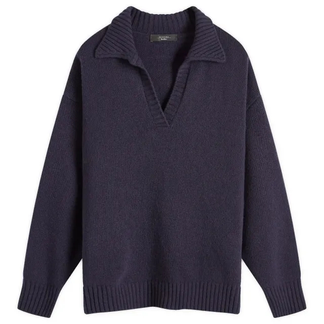 Weekend by Max Mara Women's Knitted V-Neck Jumper Navy